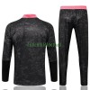 Real Madrid Ensemble Sweat d'Entraînement Quarter-Zip 22-23 Noir Rouge Pour Enfant